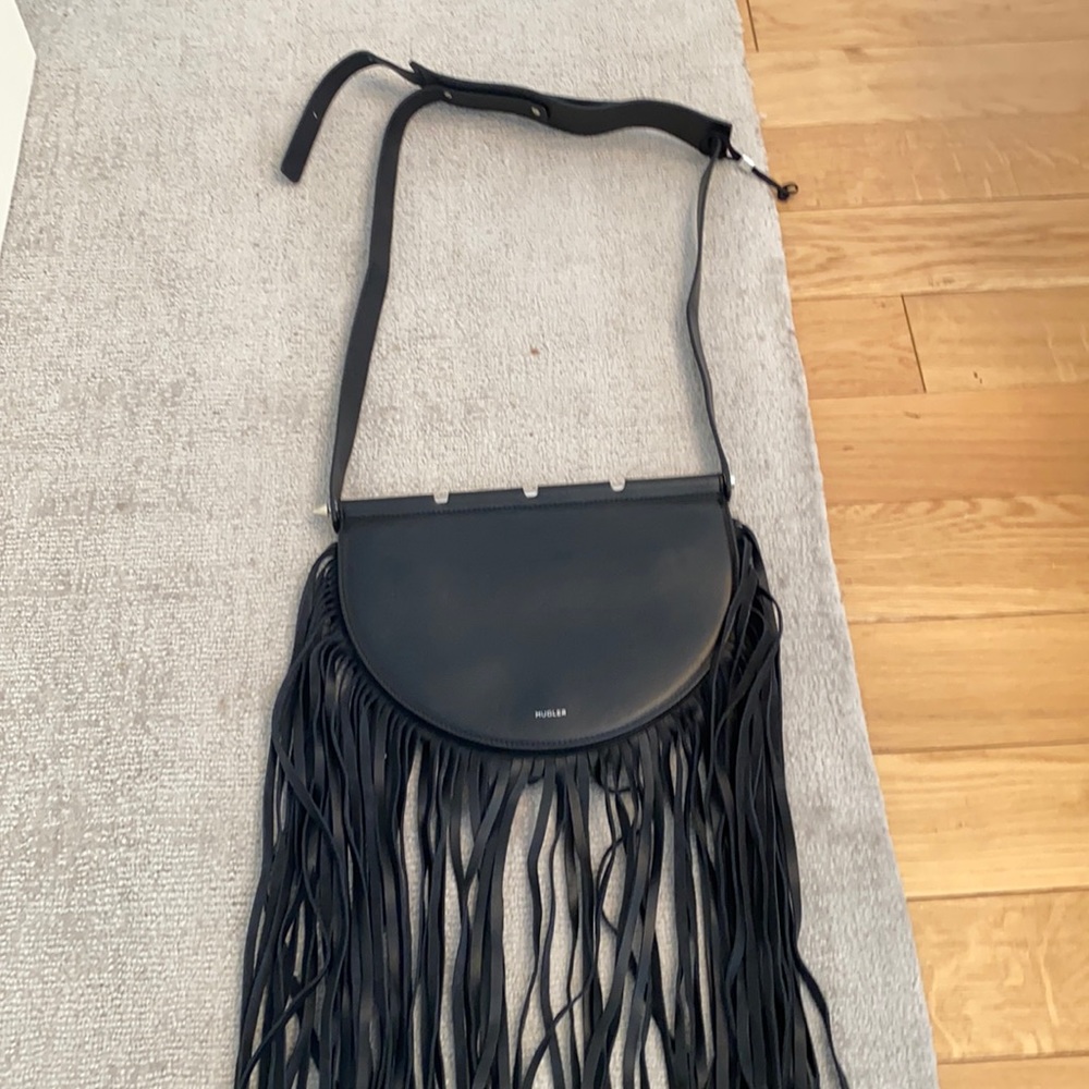 Thierry Mugler Fringe Cross Body Leather Bag